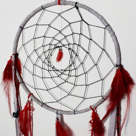 Dreamcatcher in red, black and grey - Picture 1 of 2
